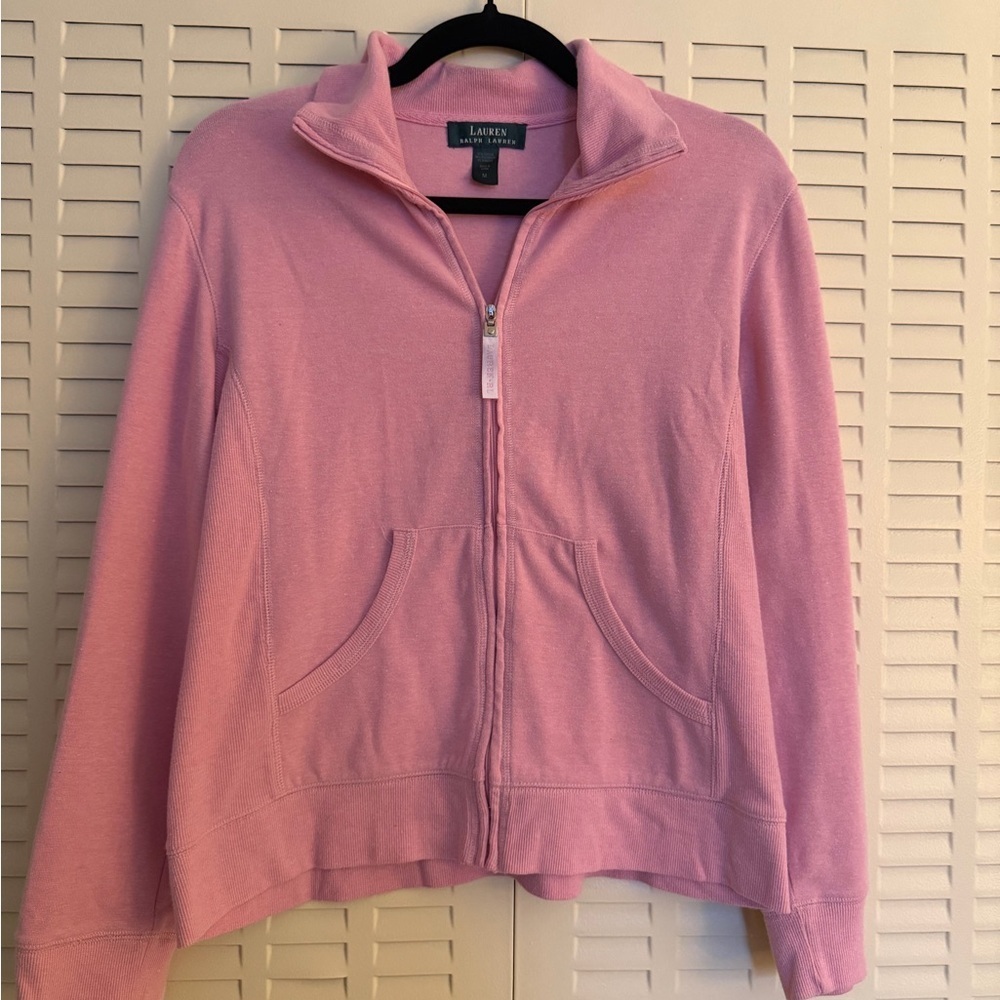 Lauren Ralph Lauren Pink Zip-Up Jacket | Medium